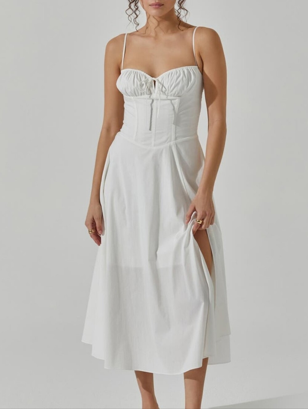 ASTR the label corset midi dress with side slit size small